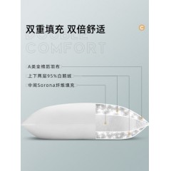 枕头助睡眠颈椎枕护颈枕五星级酒店专用羽绒枕枕芯一对拍2